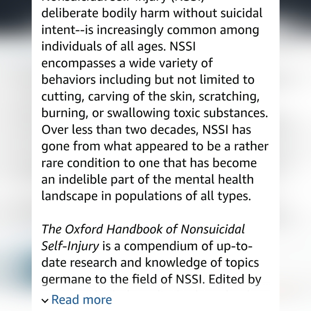 The Oxford Handbook of Nonsuicidal Self-Injury - Picture 6 of 11